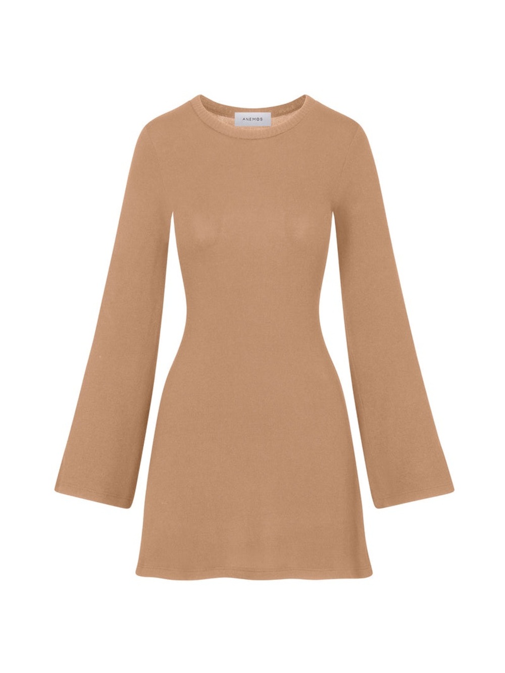 Anemos Fawn Brown Bell Sleeve Mini Dress